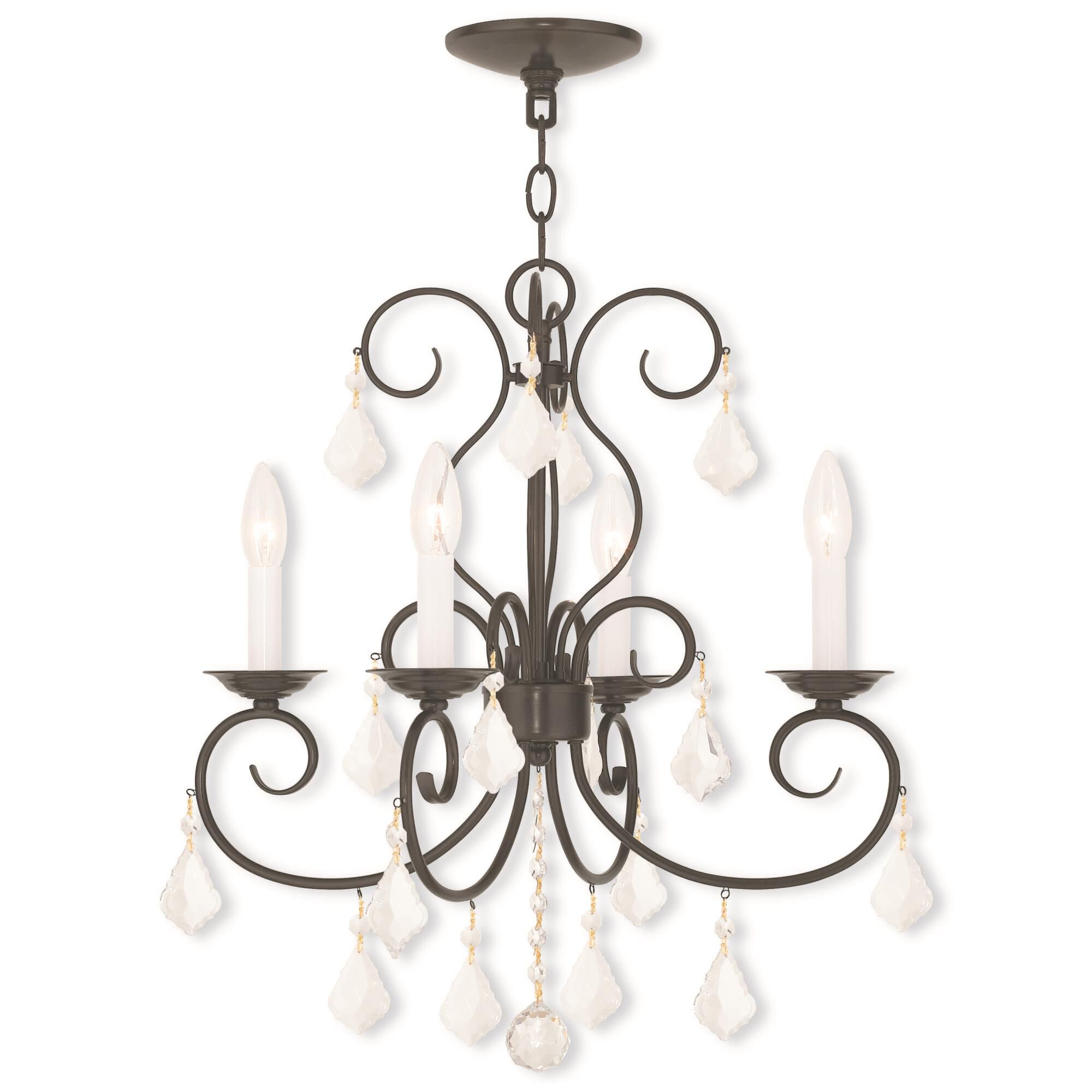 Shown in English Bronze finish and Clear crystal